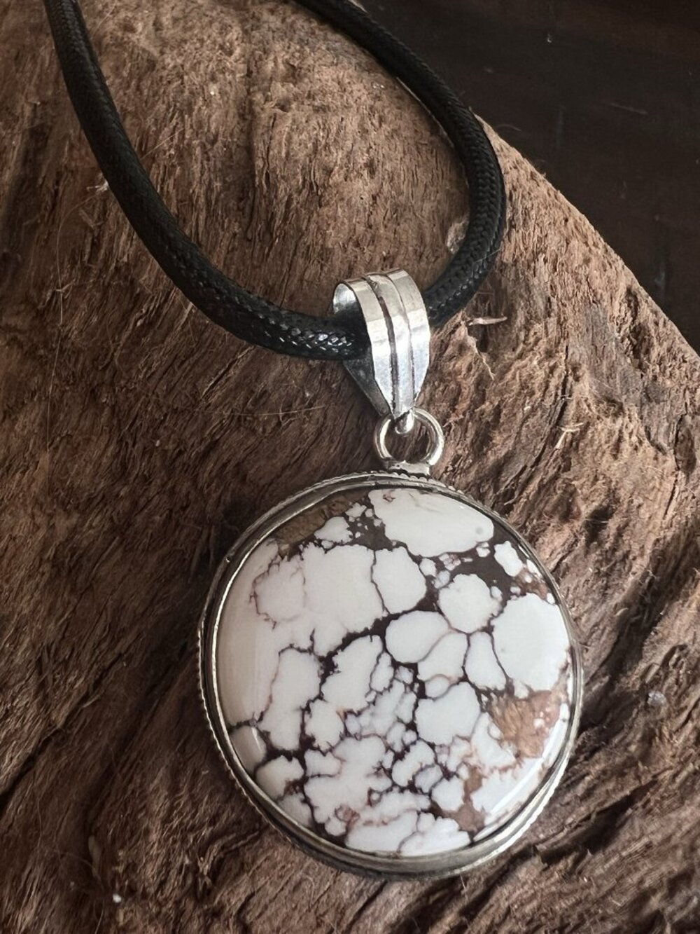Wild Horse Turquoise 925 Sterling Silver Necklace Native American Jewelry